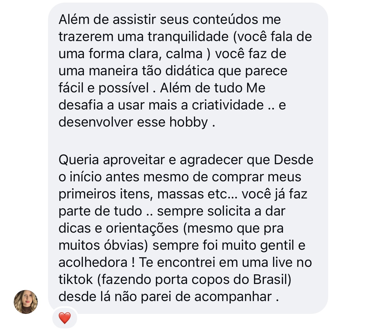 Depoimento de aluna