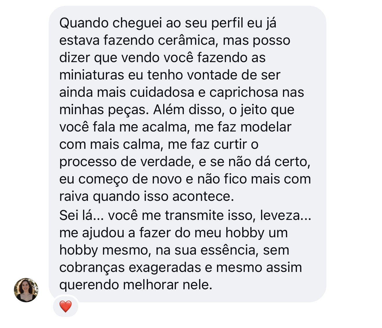 Depoimento de aluna