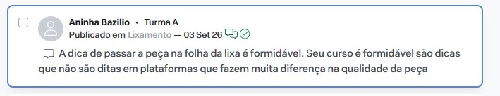 Depoimento de aluna