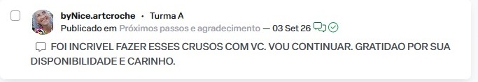 Depoimento de aluna